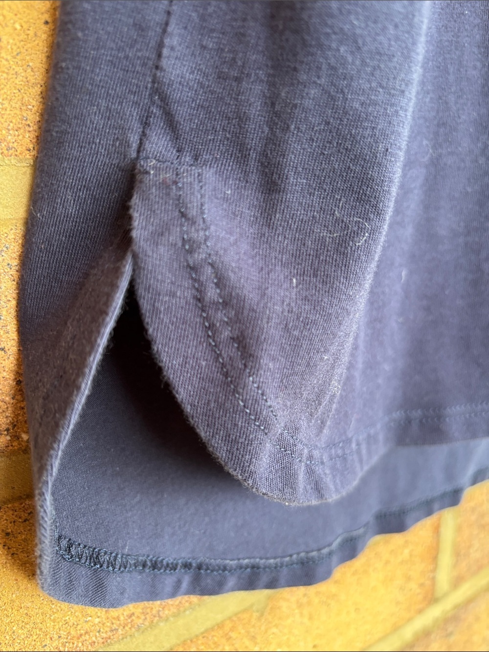 Eileen Fisher Organic Cotton Curved Shirttail Hem Navy Scoop Neck-Dress L - Picture 5 of 7